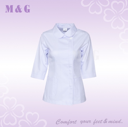 圓領旁拉衣(白色)七分袖-CS08047